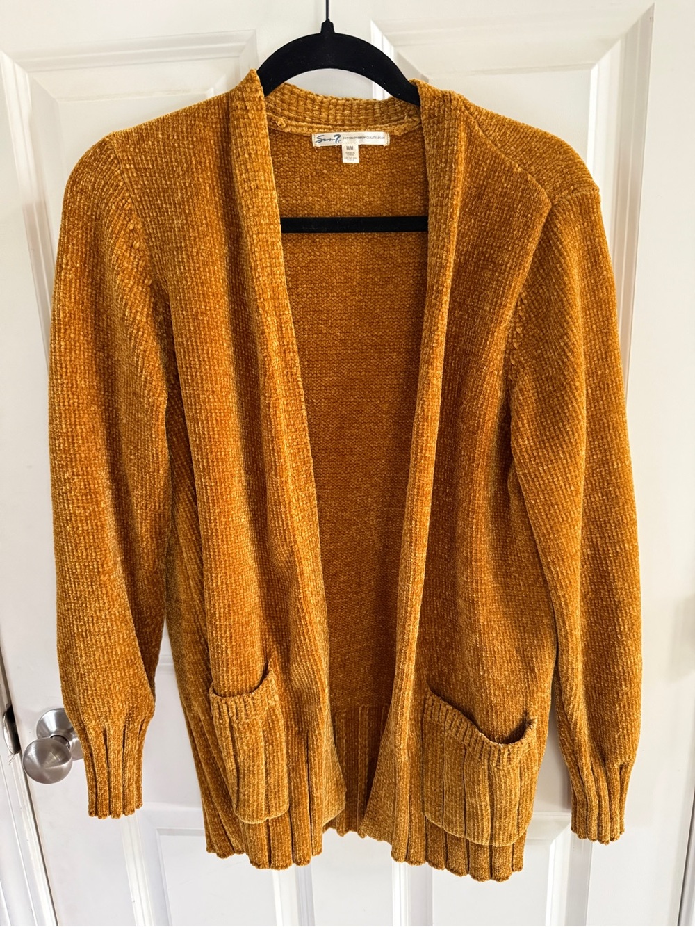 Seven7 M Cozy Chenille Open-Front Cardigan Sweater - Harvest Gold